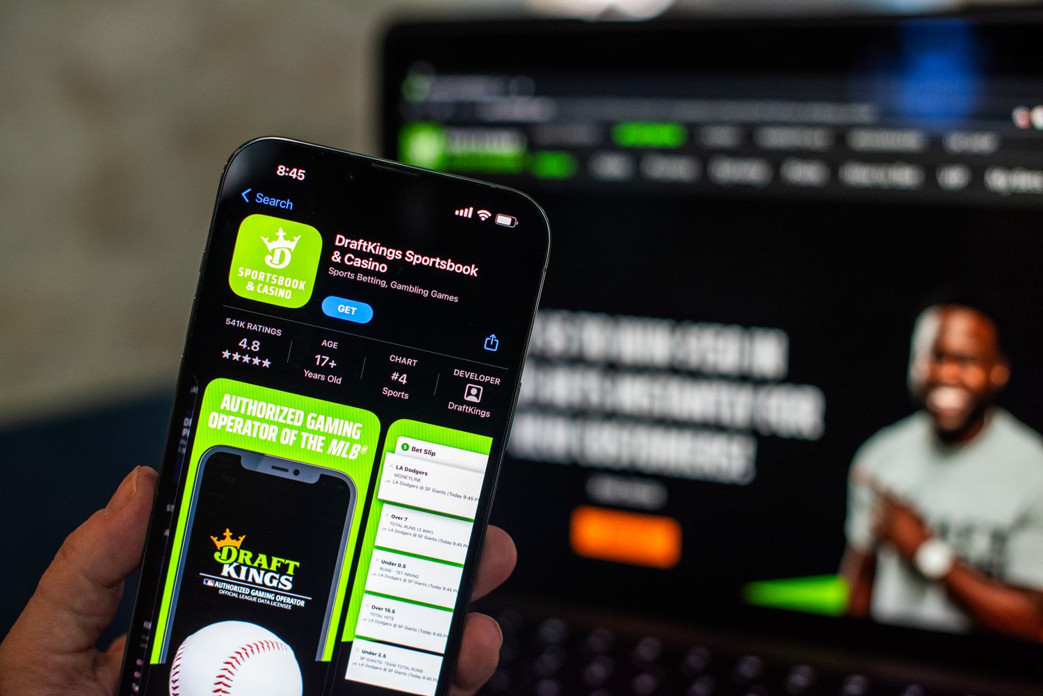 A sports betting app open on a phone